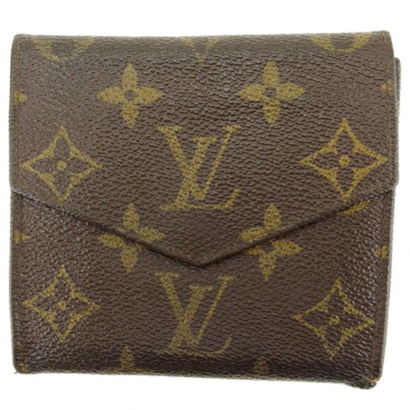 Louis Vuitton W Hook Wallet Monogram Beige Monogram Canvas Authentic Used - Picture 1 of 8